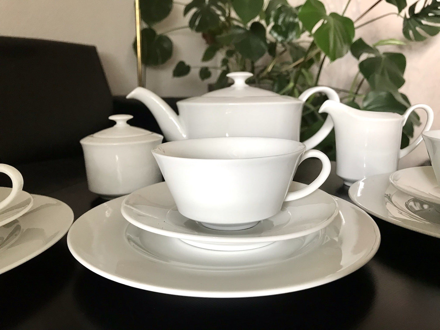 Ak Kaiser Porzellan Kaffeeservice 6 Personen modernes schlichtes Design weiß