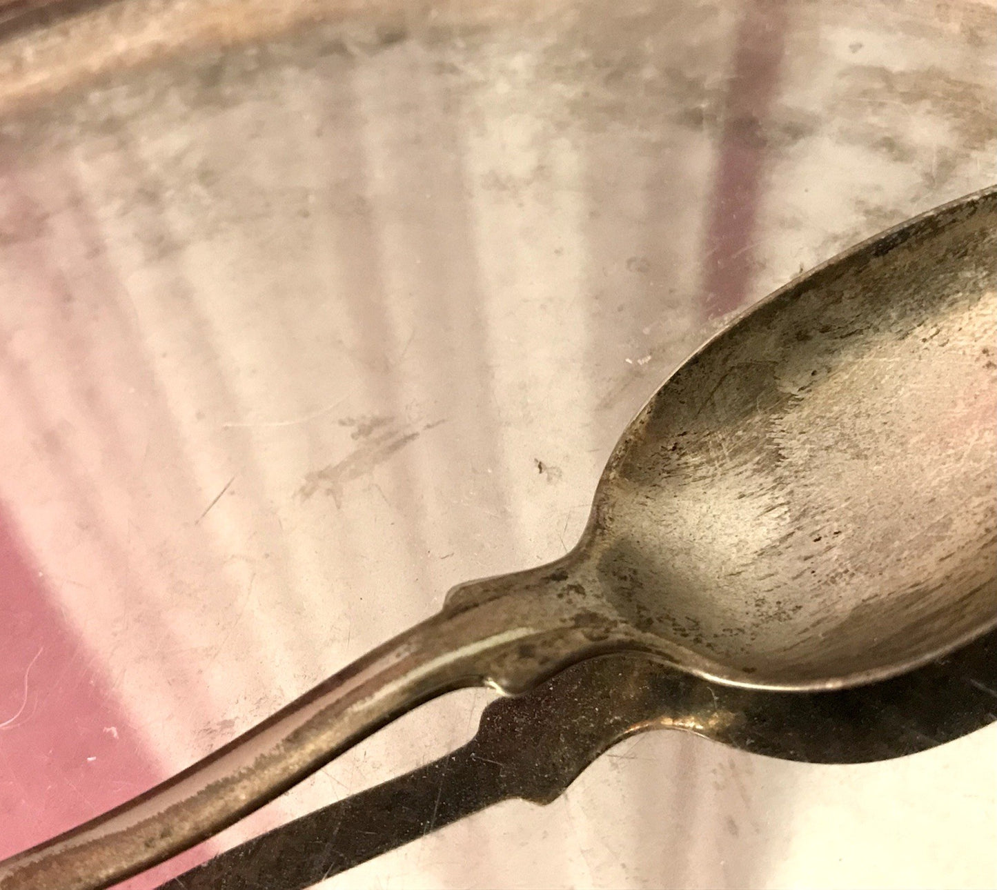 Antik Rarität Gaffel Löffel und Gabel in einem versilbert