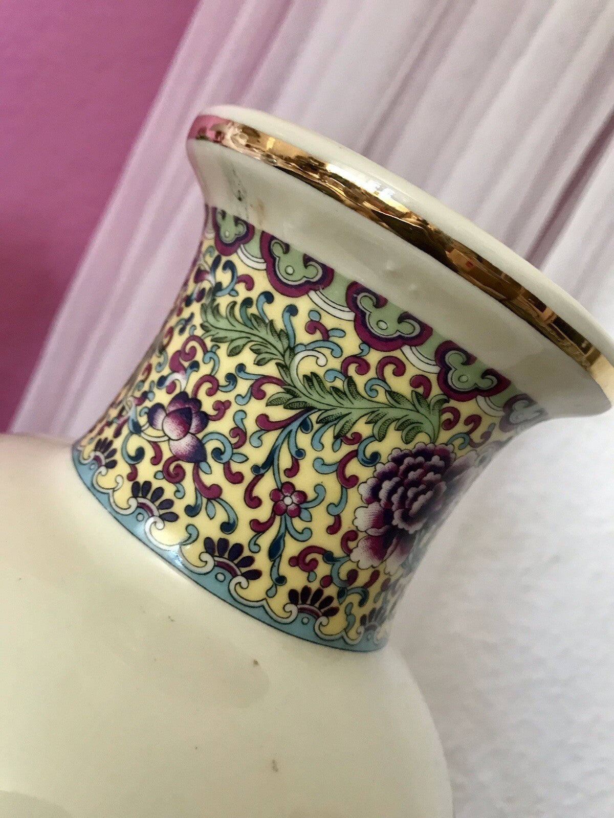 Alt Vintage Vase Bodenvase Japanisch mit Geishas Chinoiserie Design