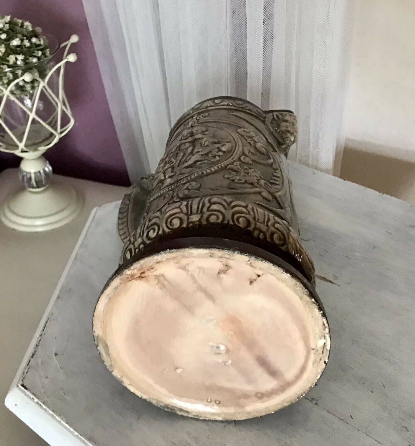 Antik Schankkrug Keramik Weinkrug Kanne Puttos