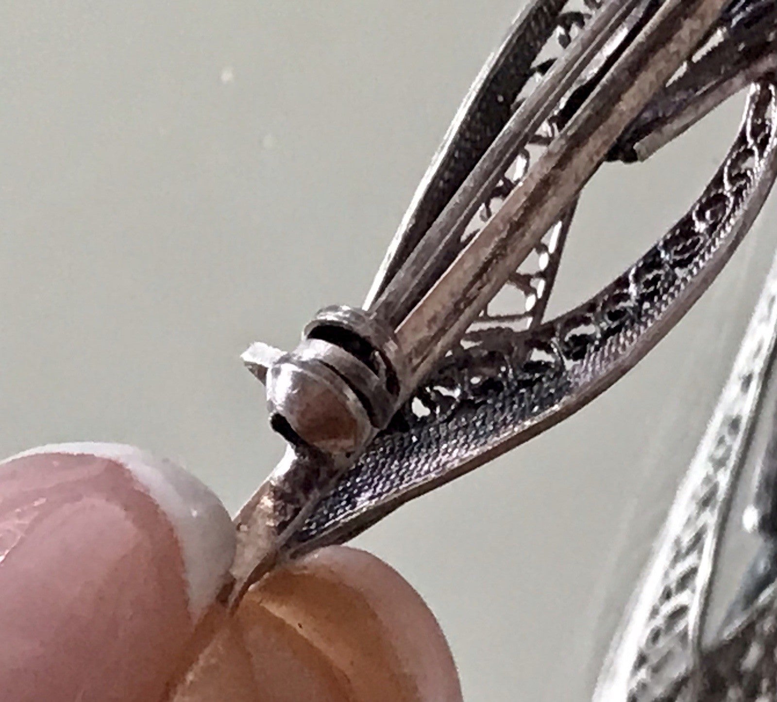 Antik filigran Blüte Blume 2in1 Anhänger Kettenanhänger Brosche Silber