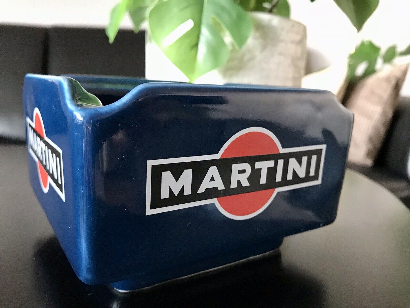 Vintage groß Martini Aschenbecher Ascher Keramik blau  60er 70er