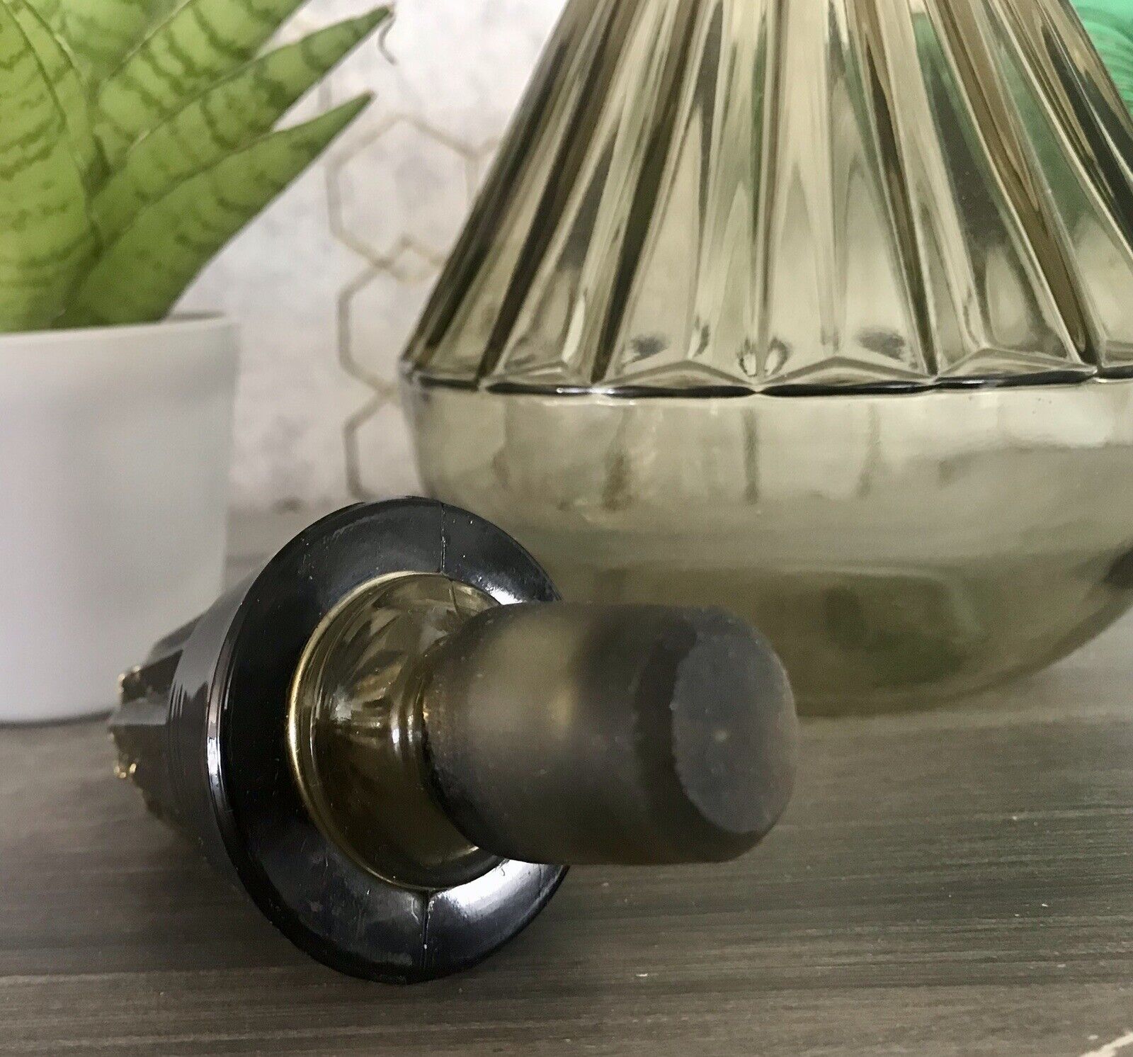 Antik Art Déco Bauhaus Glas Karaffe Dekanter Rauchglas wundervoll