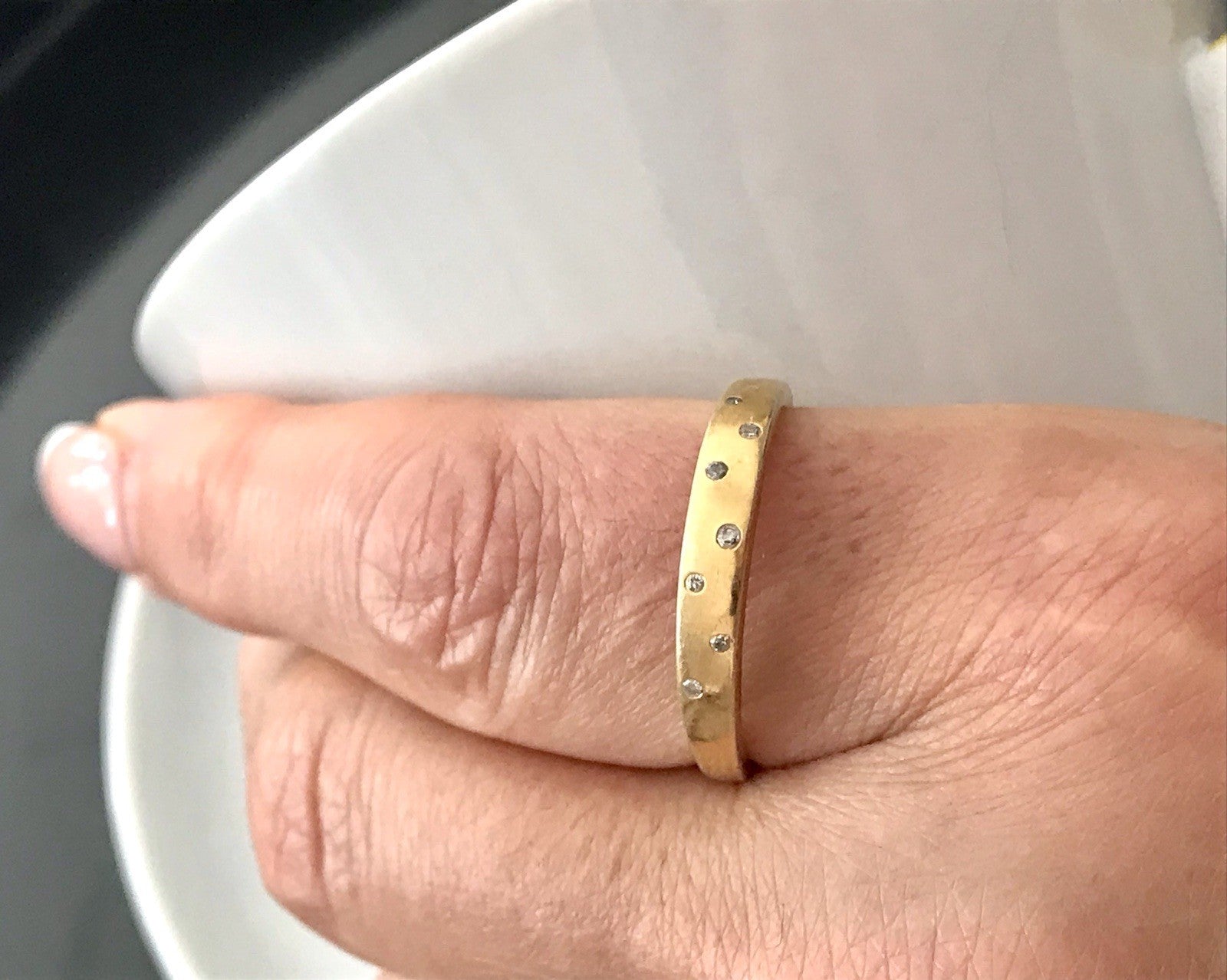 Vintage Ring farblose Steine Silber 925 vergoldet ~Gr.63 JLO