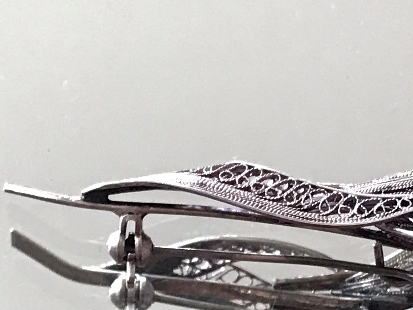 Antik filigran Blüte Blume 2in1 Anhänger Kettenanhänger Brosche Silber