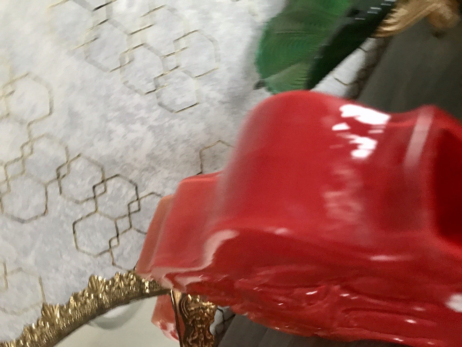 Vintage 70er Design Glasvase Glas Rot Orange Vase Pop Art Hirschberg