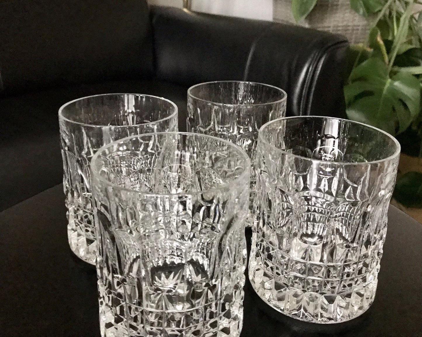 Vintage 4x edel Whisky Gläser  Tumbler Becher Kristallglas Nachtmann Edel
