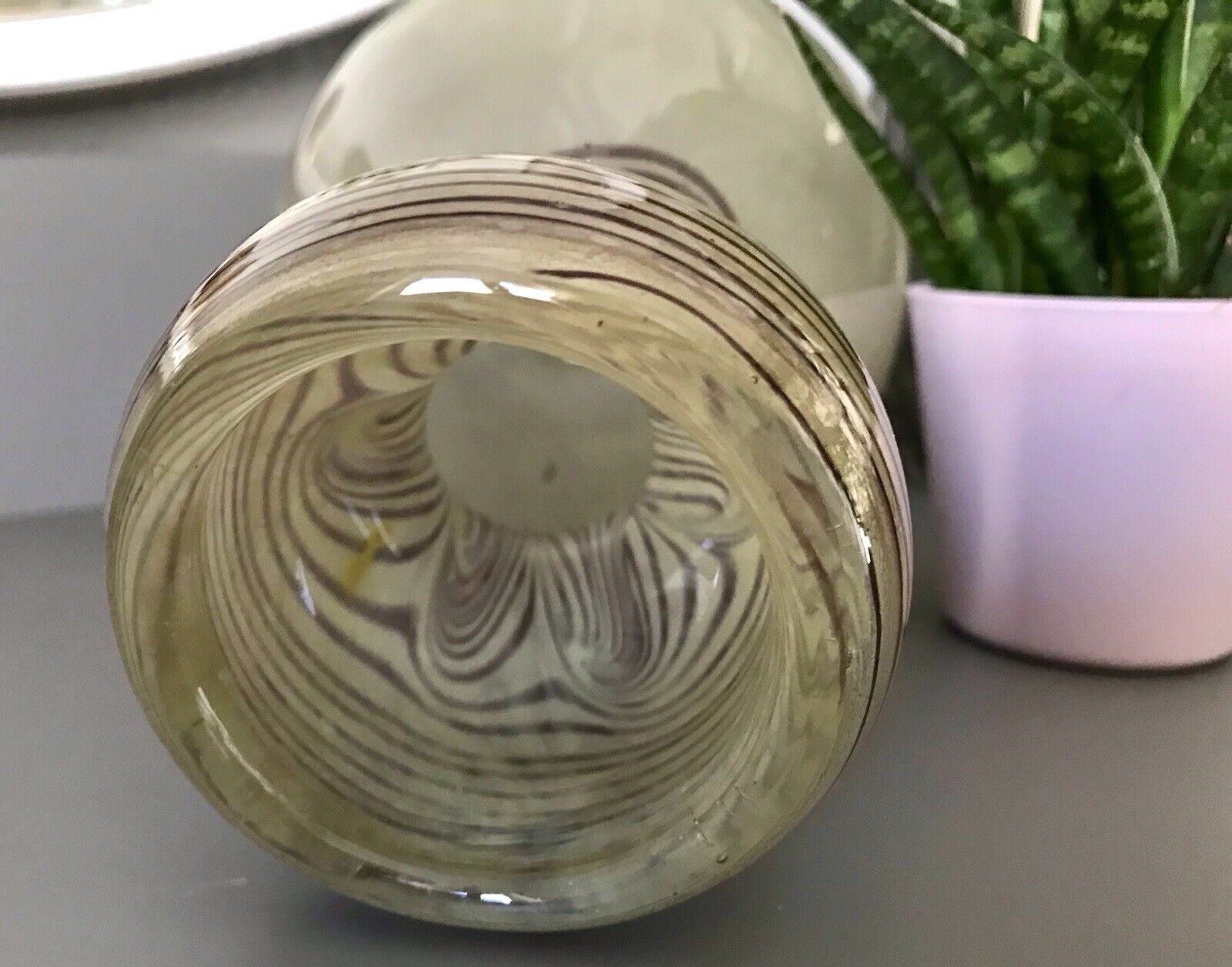 Glaskunst Studio Glas Vintage Eisch Vase Designer Glasvase signiert Eisch