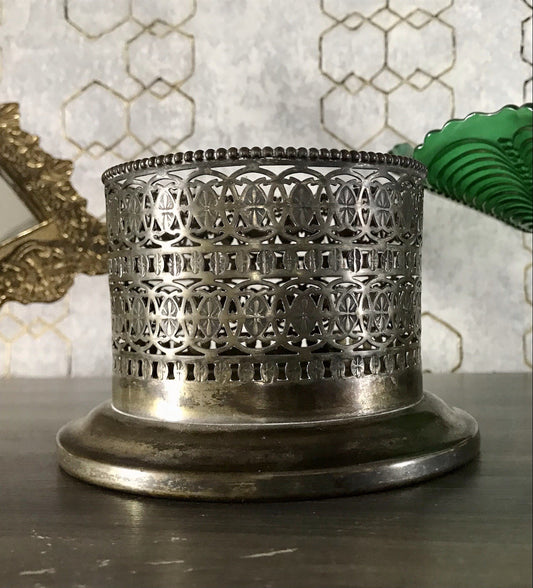 Antik Flaschenhalter Weinflaschenhalter versilbert Jugendstil wunderschön