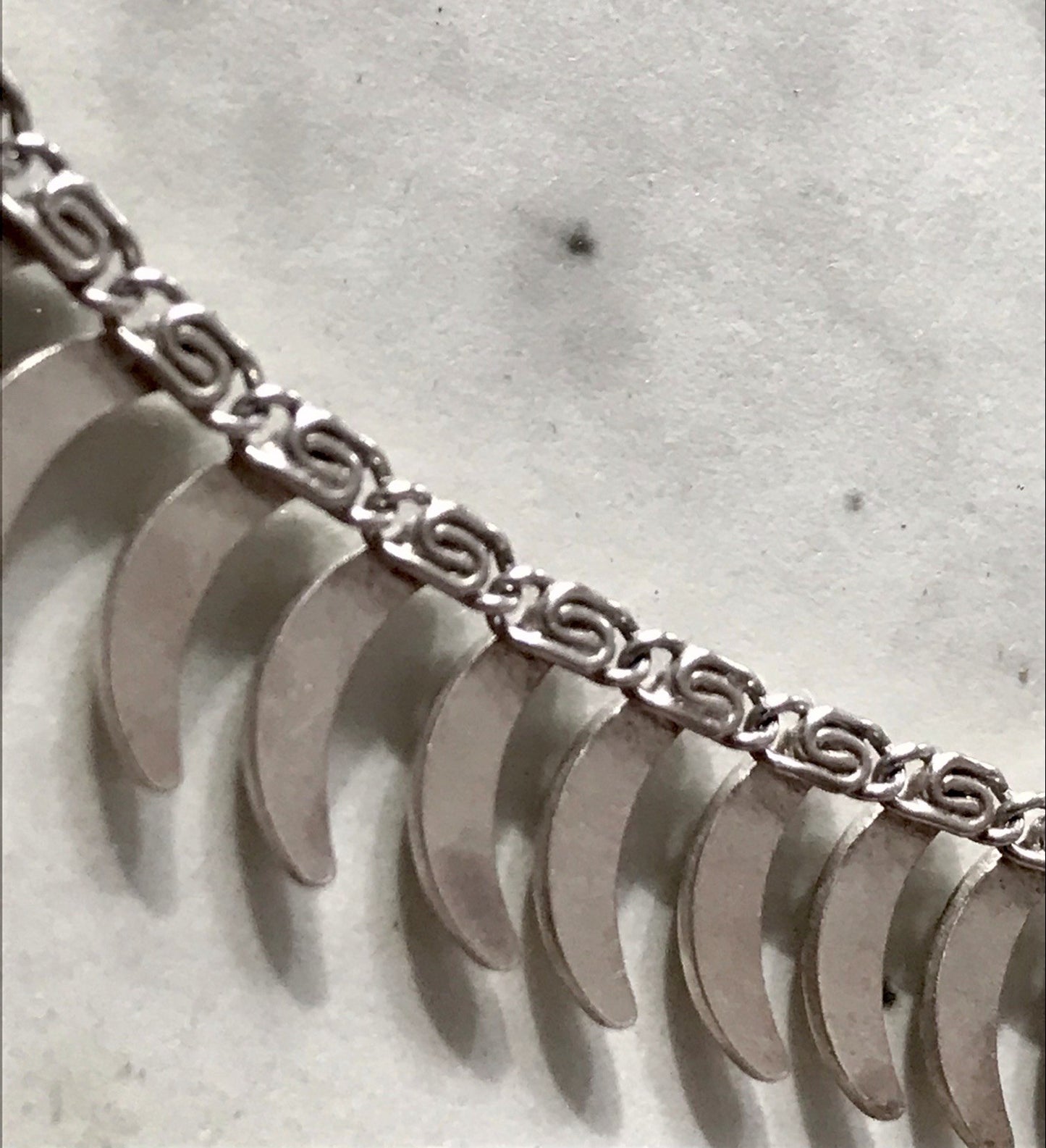 Alt Vintage Edel 835 Silber Collier Halskette Design FBM