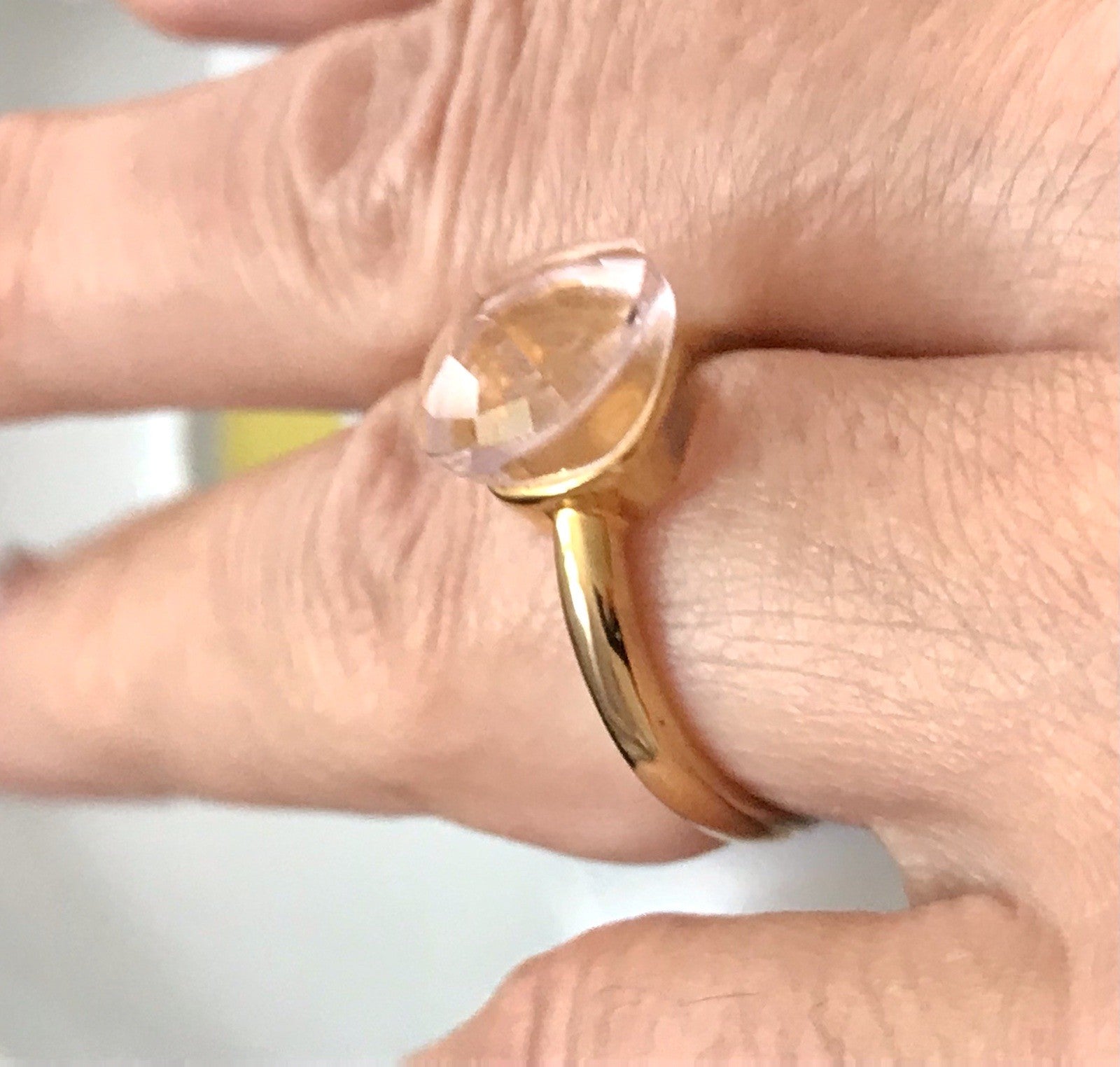 Vintage alt Damen Ring rosa Stein Silber 925 Gr.54 Rubbelit? vergoldet