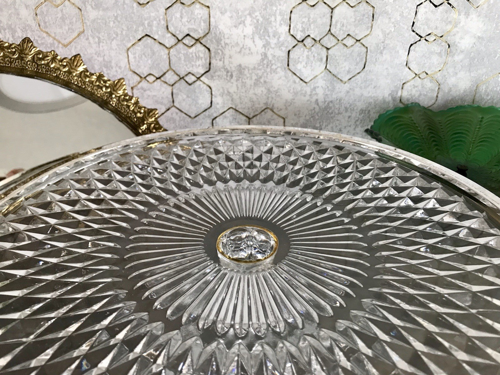 Vintage WMF Tortenständer Tortenplatte Glas Kristallglas Bleikristall Diadem