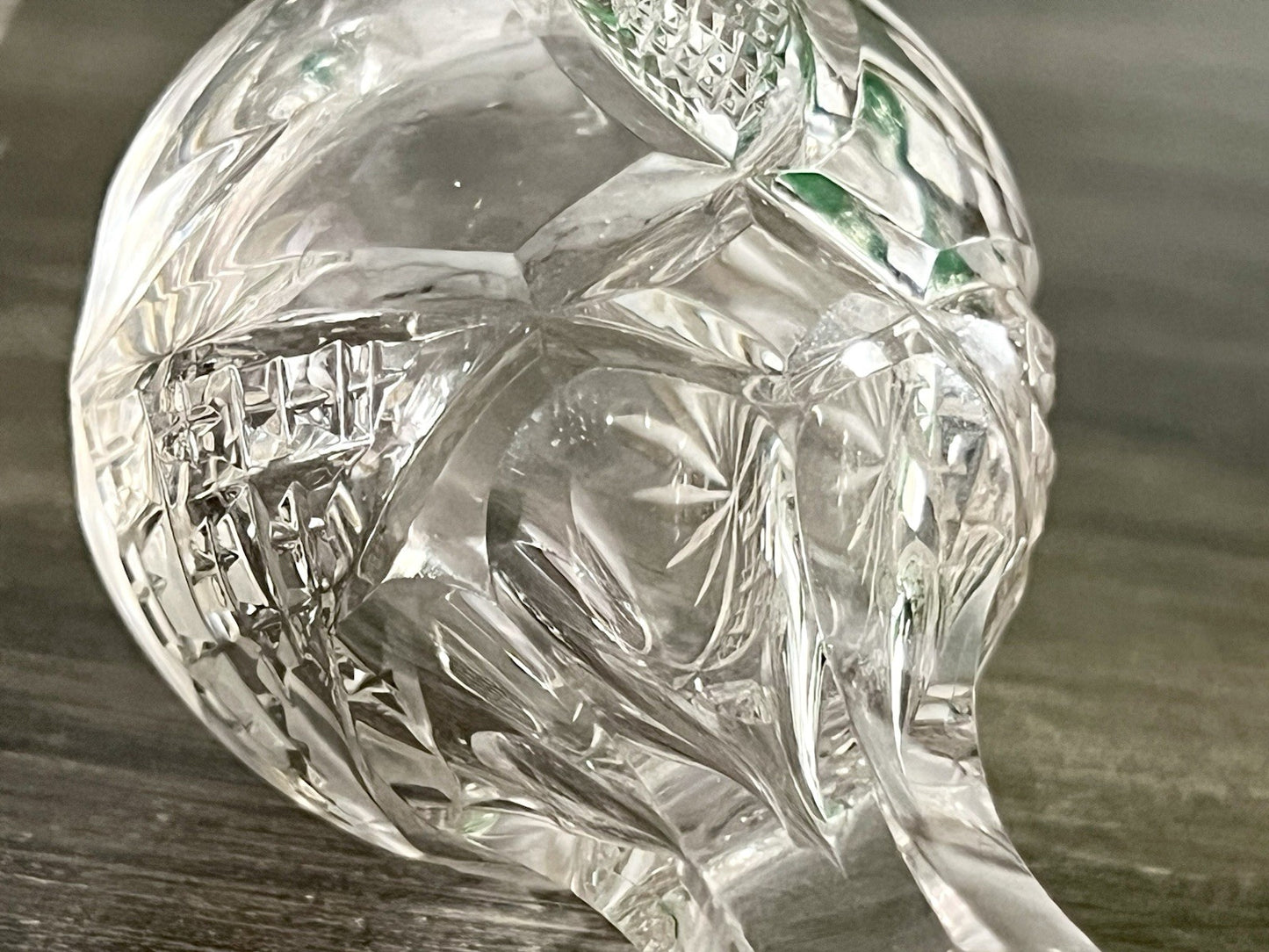 Antik Groß Art Deco Karaffe Kristallglas Bleikristall geschliffen SCHÖN