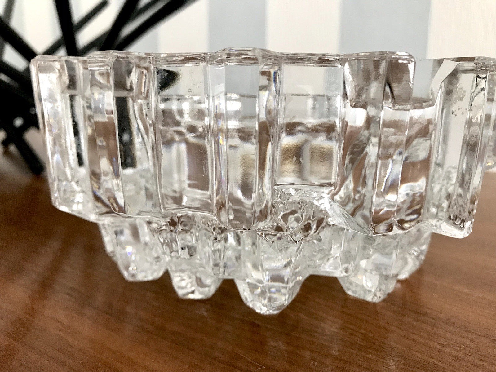 Vintage 70er Aschenbecher Ascher EDEL Kristallglas Bleikristall Schwer Skandi?