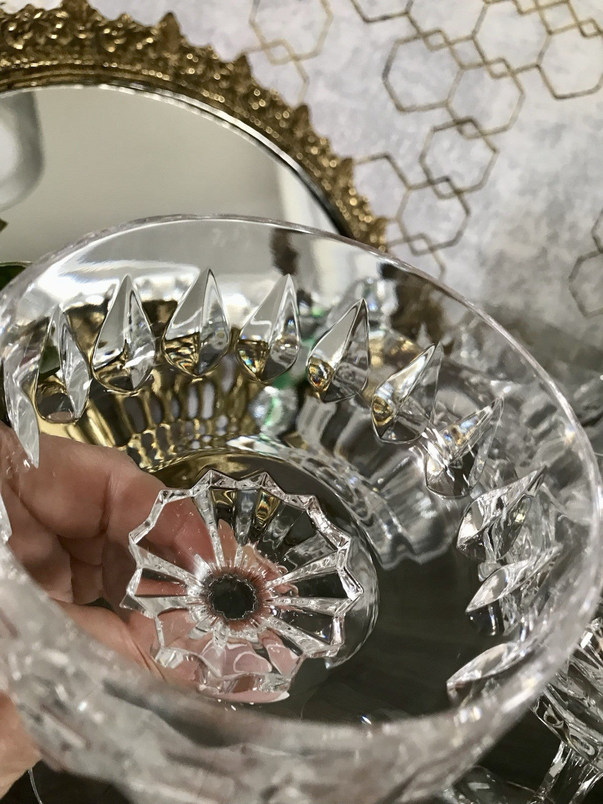 Vintage 6x Champagnerschalen Sektschalen Kristallglas Schliff Bleikristall