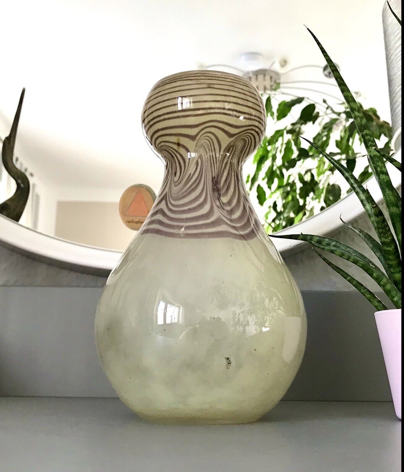 Glaskunst Studio Glas Vintage Eisch Vase Designer Glasvase signiert Eisch