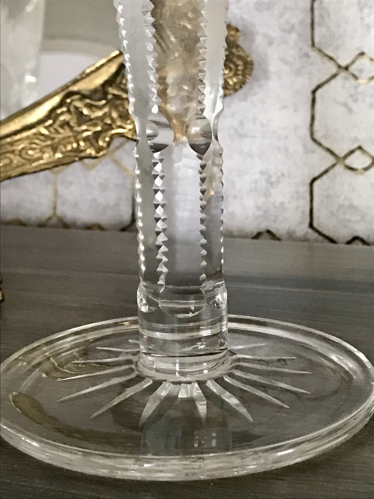 Antik Adenken Glas Pokalglas Kelch Pokalkelch Luftblasen Monogramm Jugendstil