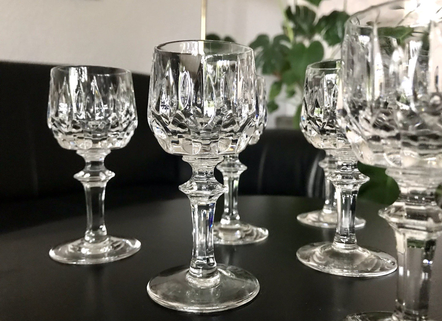 Vintage 6 edel Schnapsgläser Likör Gläser Kristallglas geschliffen Nachtmann