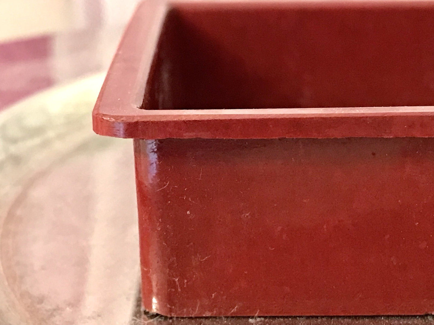 Antik alt Bakelit Münzablage?  Münzfach? Stempelbox Box weinrot Vintage