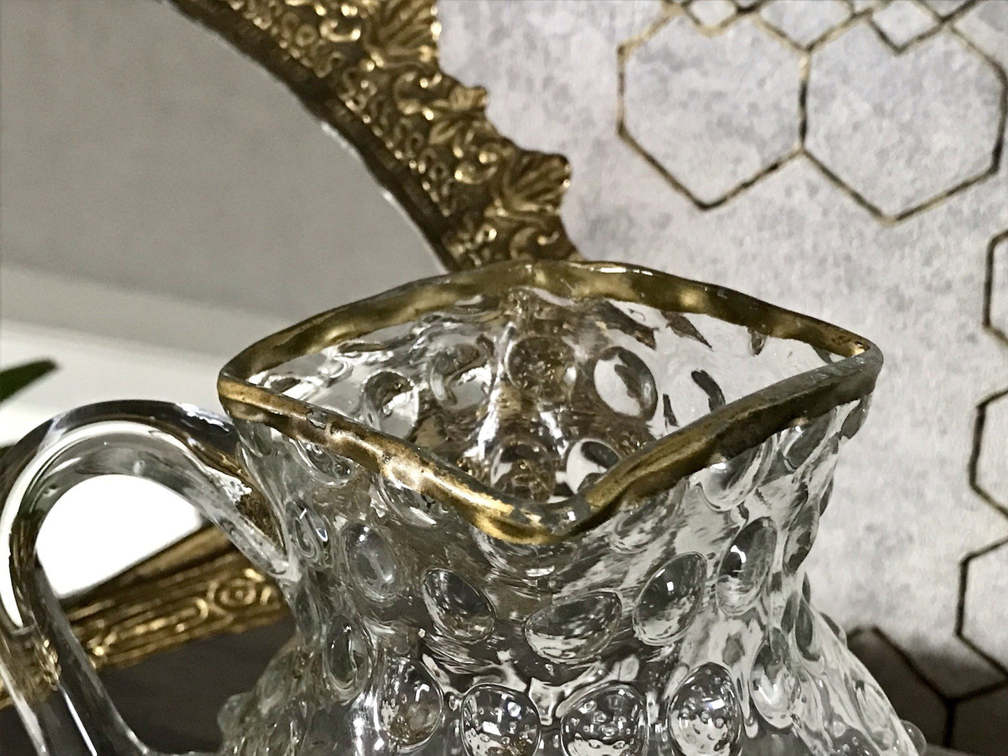 Anti Krug Glaskrug Kanne Karaffe Nuppen Abriss Zwar&Neugebauer Weißwasser 0,6 L