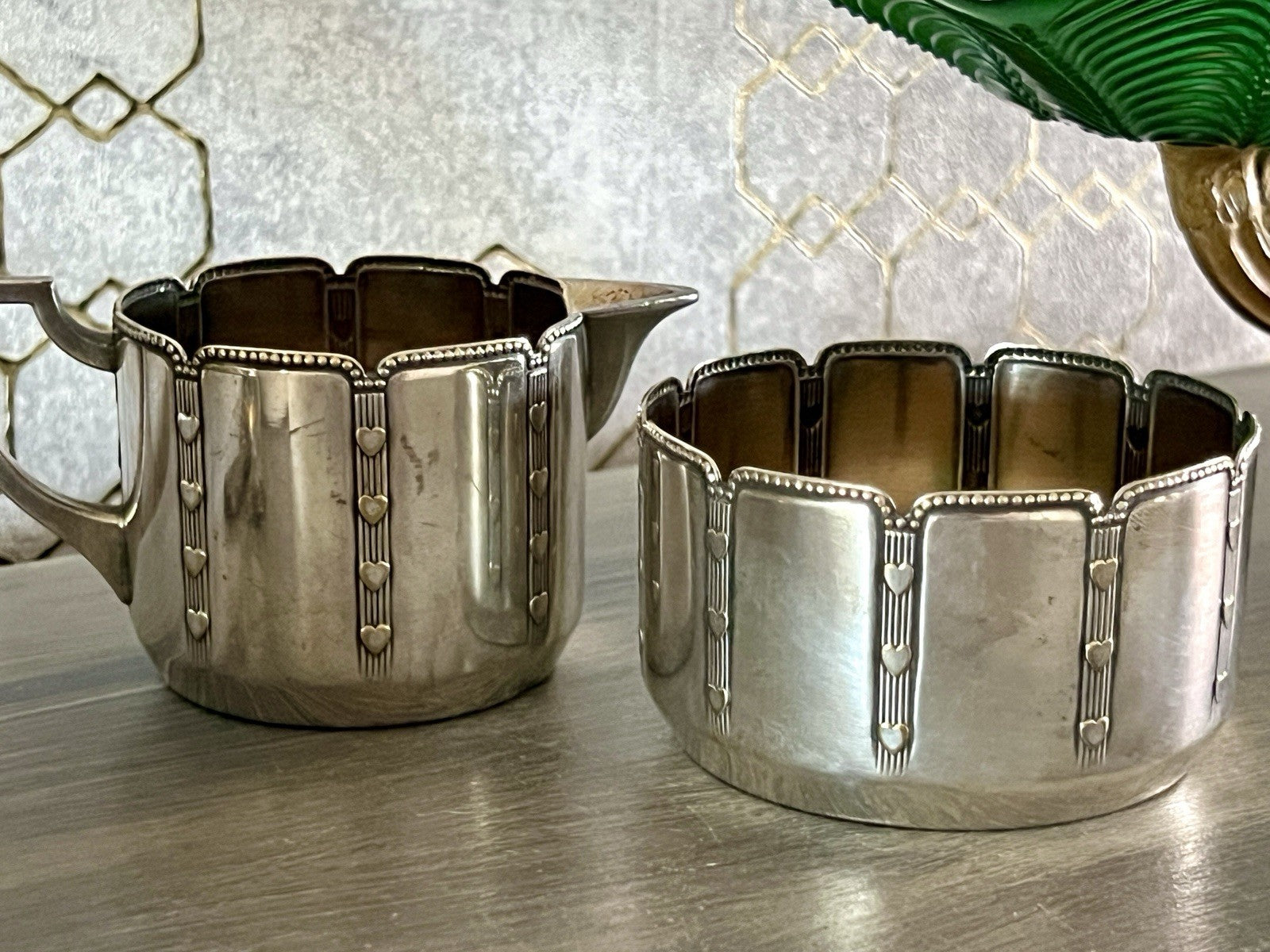 Antik WMF Jugendstil Kaffee Kernstück: Zuckerdose Rahmgießer