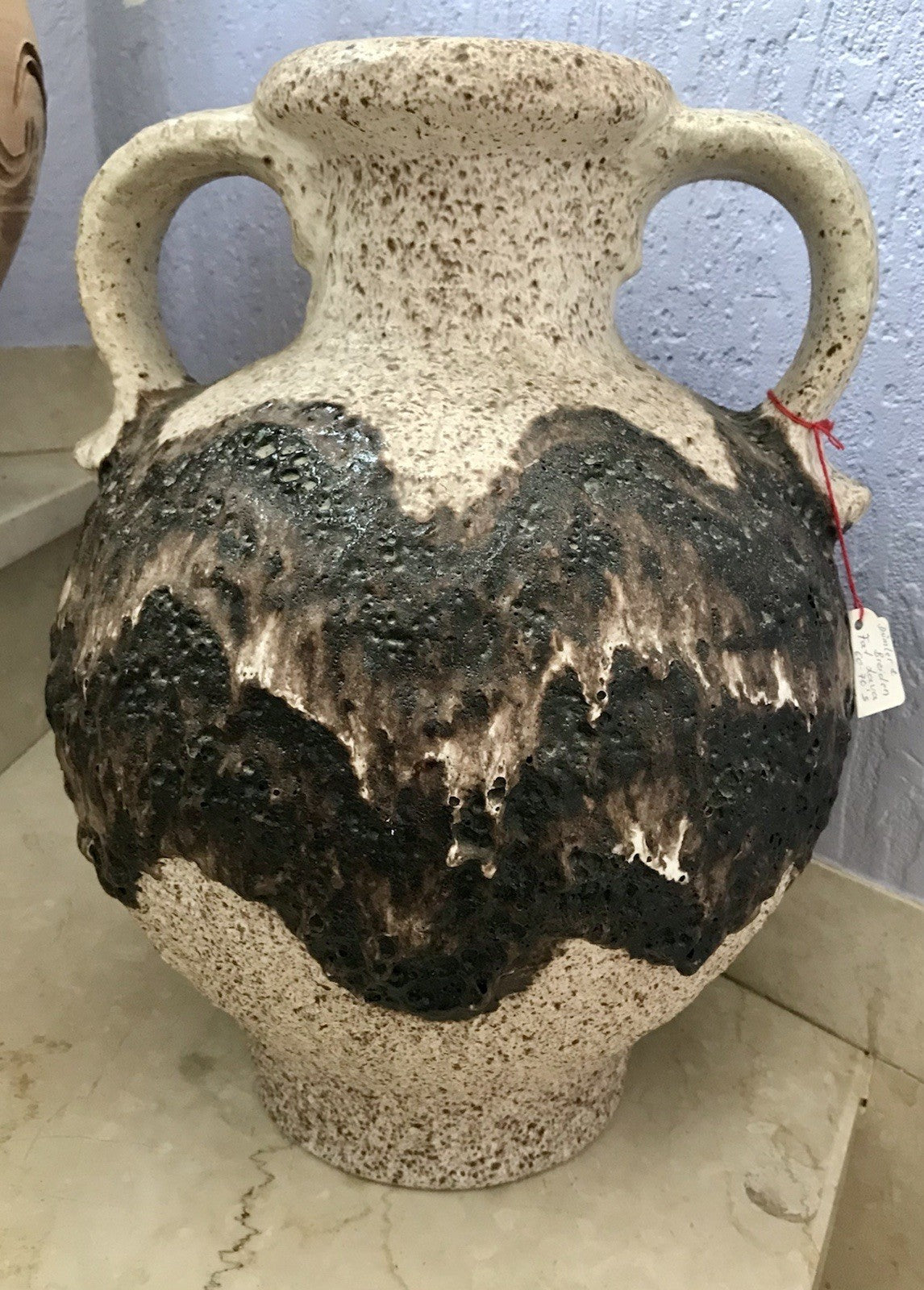 Vintage 60’s Vase Mid Century Steingut Keramik Dümler Breiden Kunstvoll Fat Lava