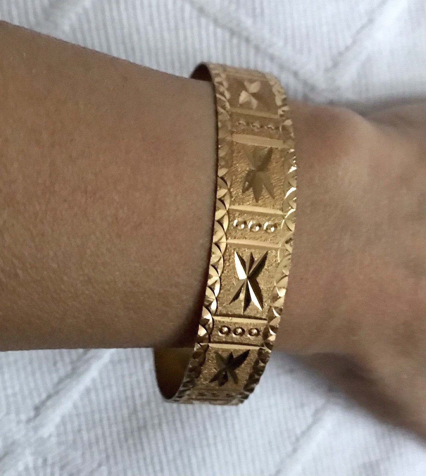 Vintage Art Déco Optik Armband Armreif Armspange vergoldet gold edel