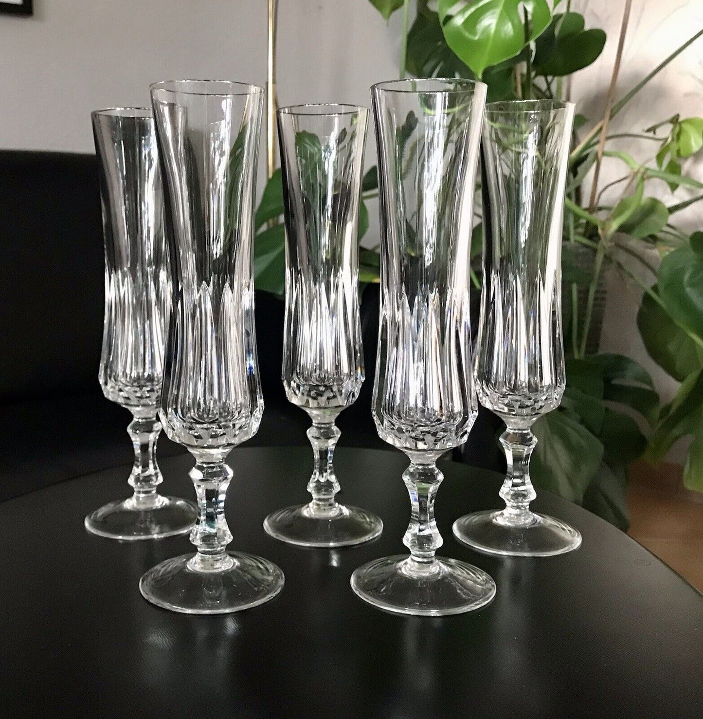 Vintage 5 EDEL Champagner Sektflöten Sektgläser Glas Kristallglas