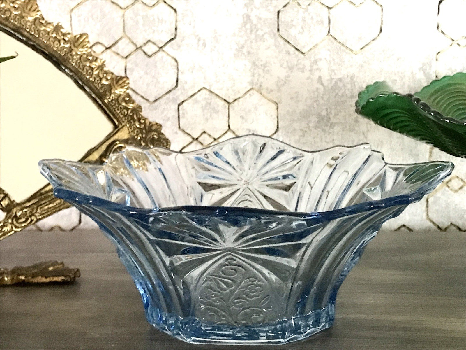Antik Blau Art Déco Schale Pressglas Glasschale So Schön!