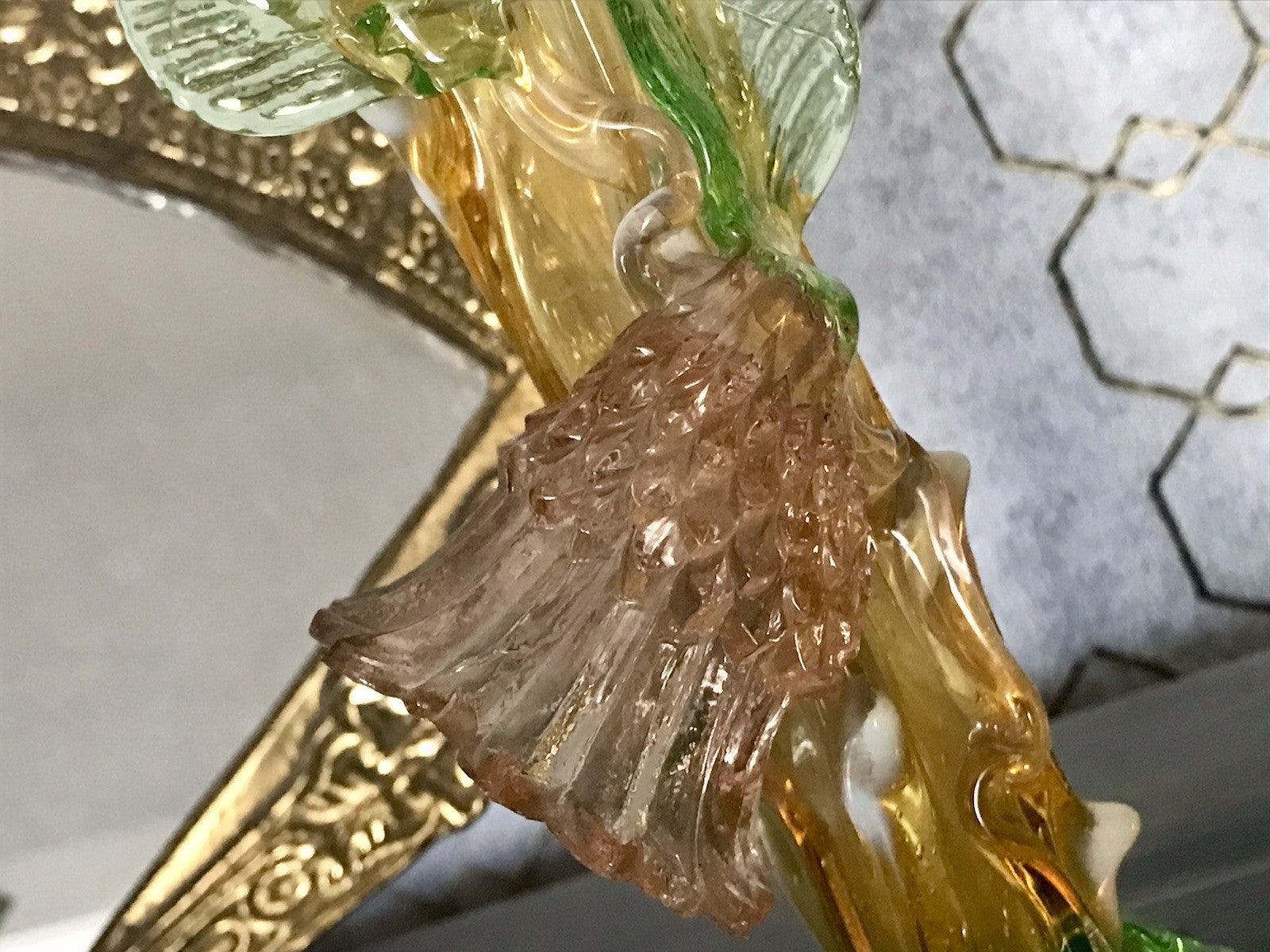 Antik Vase Glasvase Jugendstil Aufschmelzungen Krallik? Lötz? teils Uranglas