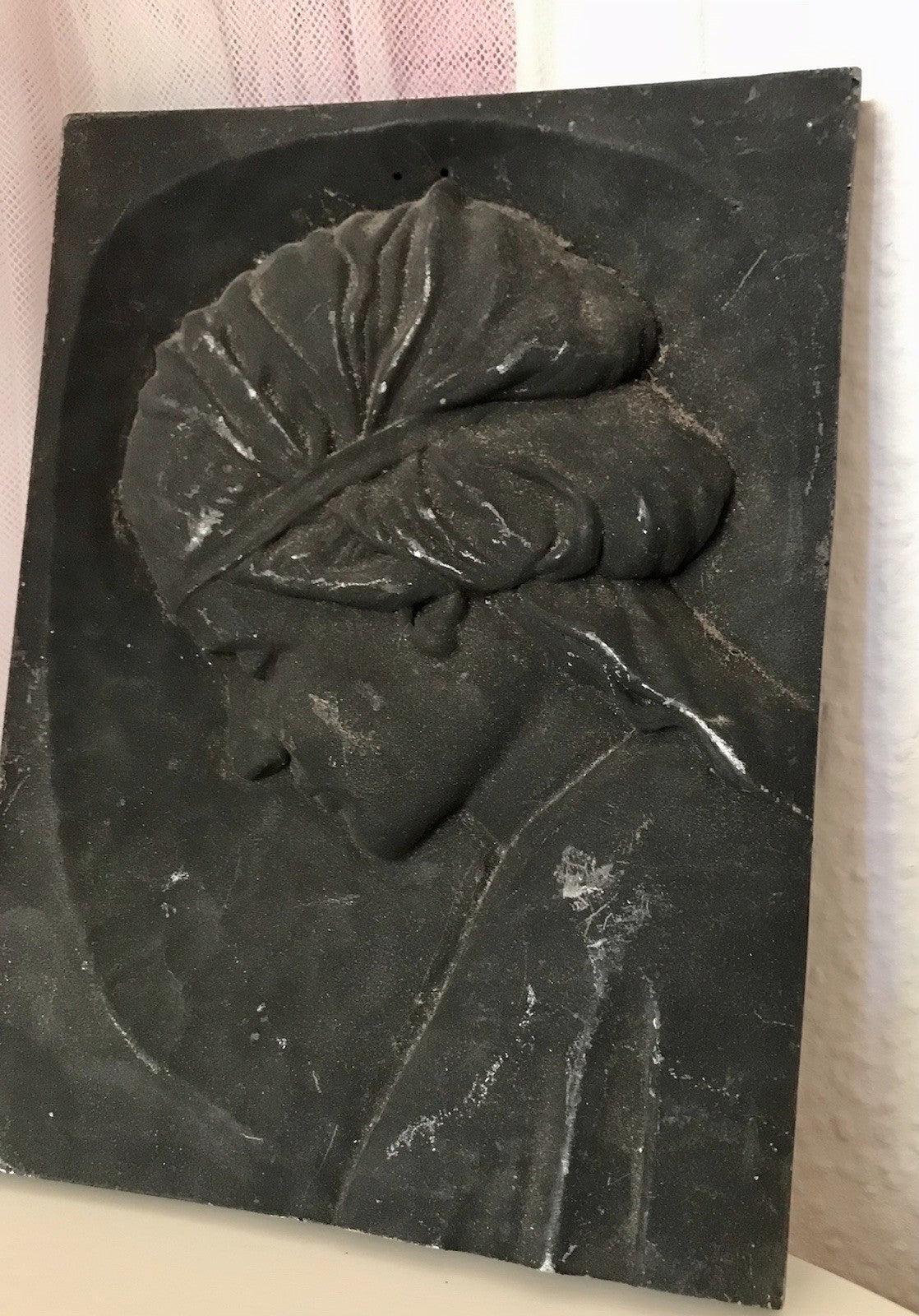 Alt antik? Eisenguss?  Aluguss? Wandrelief Bild Relief Jugendstil Frau