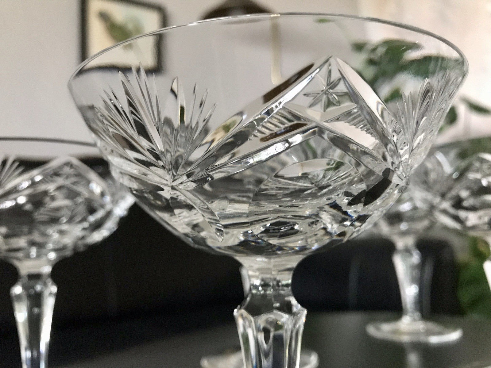 Vintage 6 Champagnerschalen Sektschalen Kristallglas Bleikristall Nachtmann