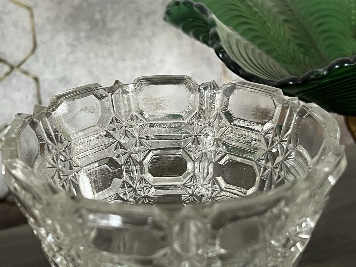 Antik Jugendstil Art Déco Pressglas Glas Fußschale Schale Zuckerschale