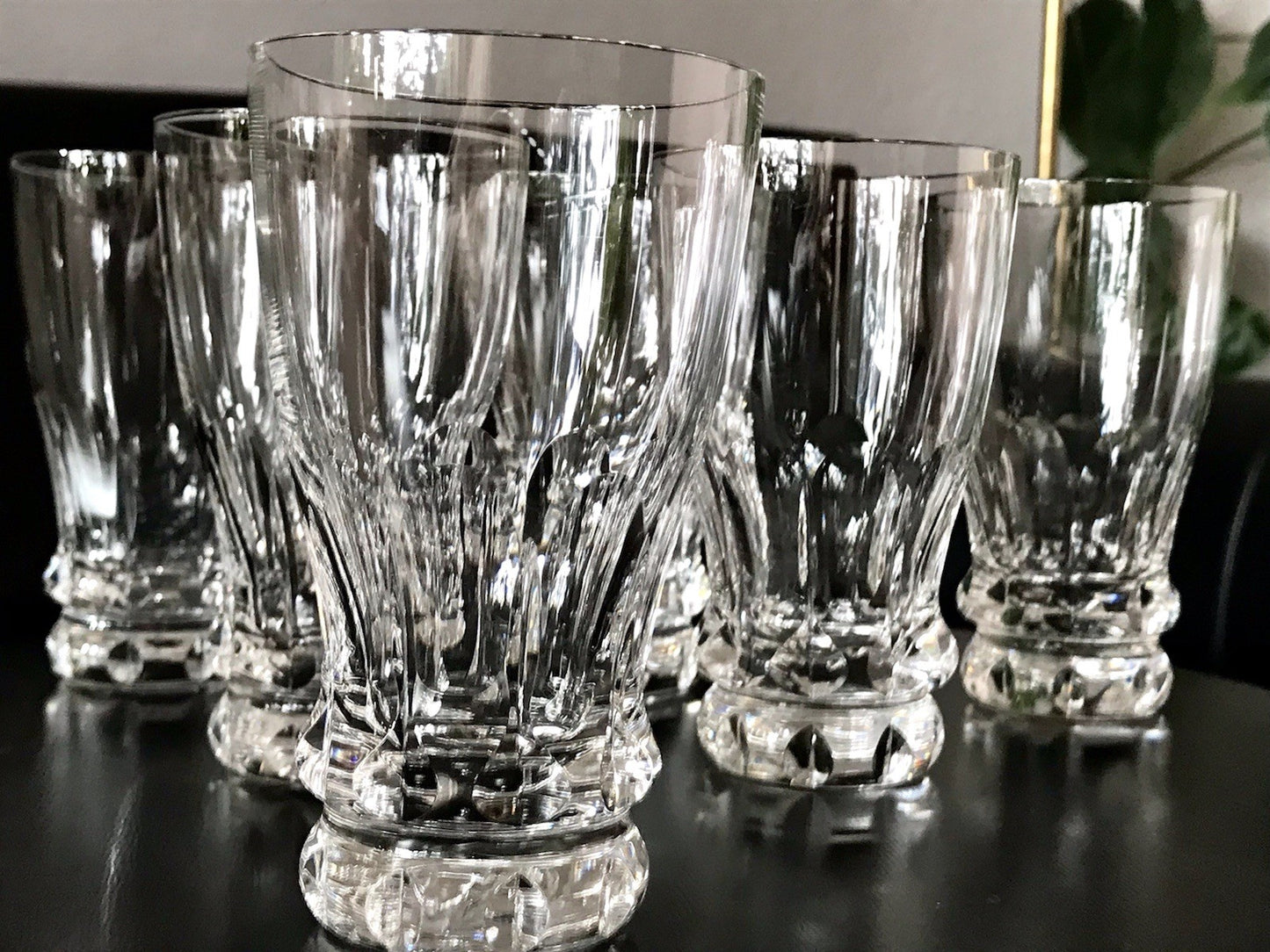 Vintage 6 EDEL  Wassergläser Trinkbecher Glas Kristallglas
