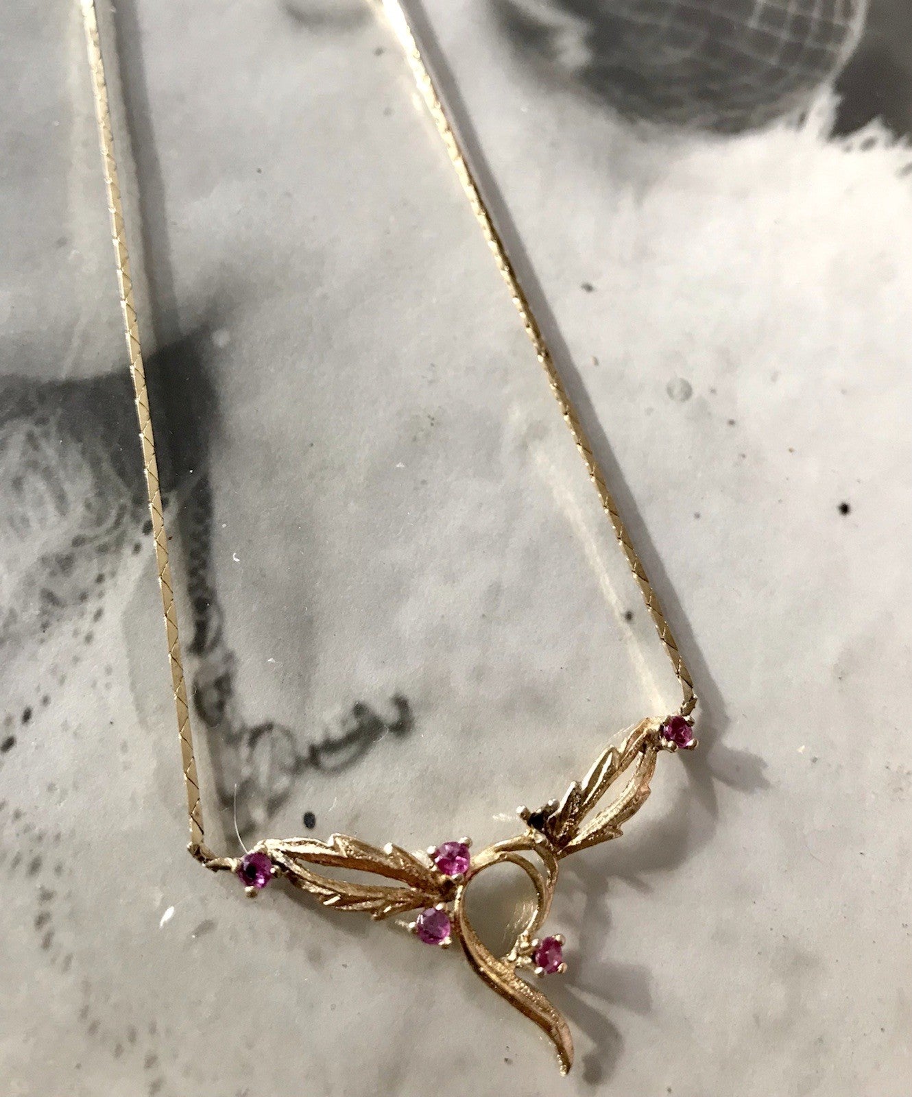 Antik Edel Jugendstil 925 Silber vergoldet Collier Halskette Rubine ?