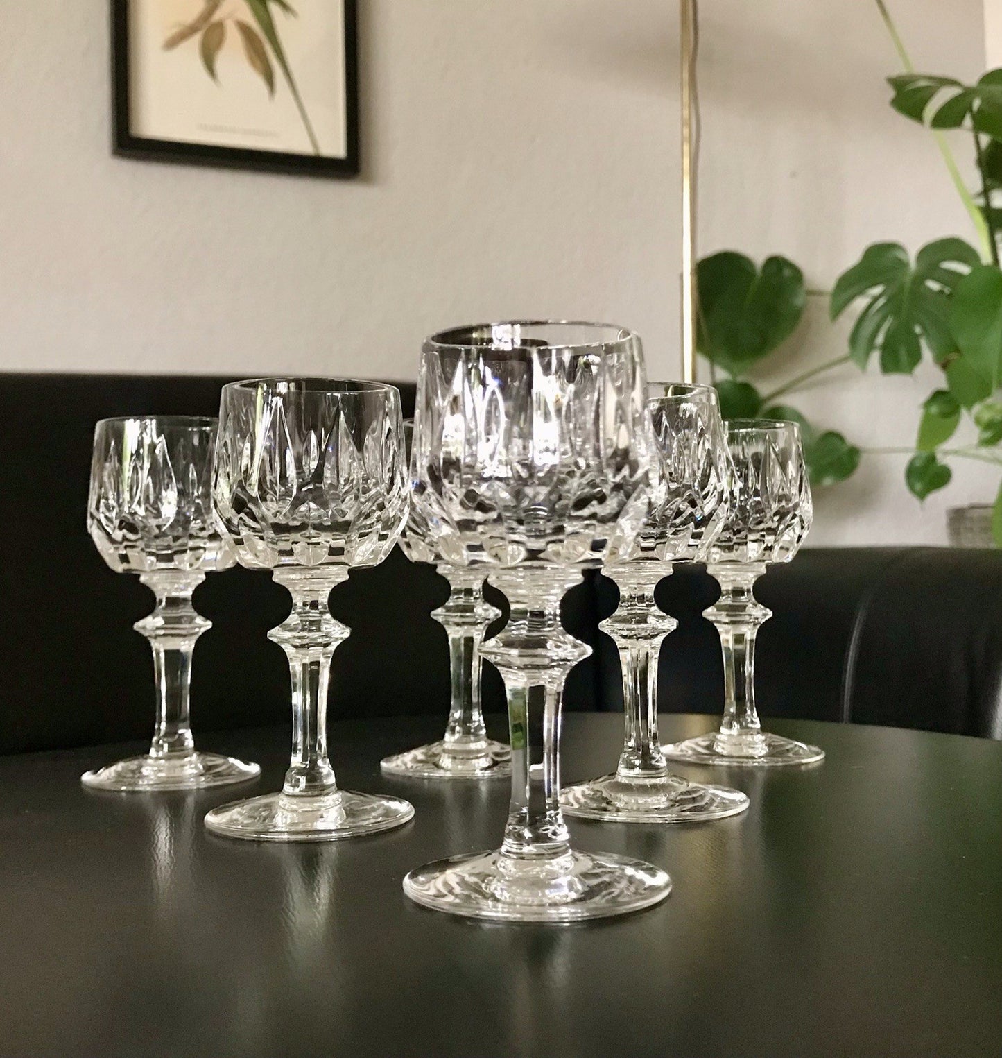 Vintage 6 edel Schnapsgläser Likör Gläser Kristallglas geschliffen Nachtmann