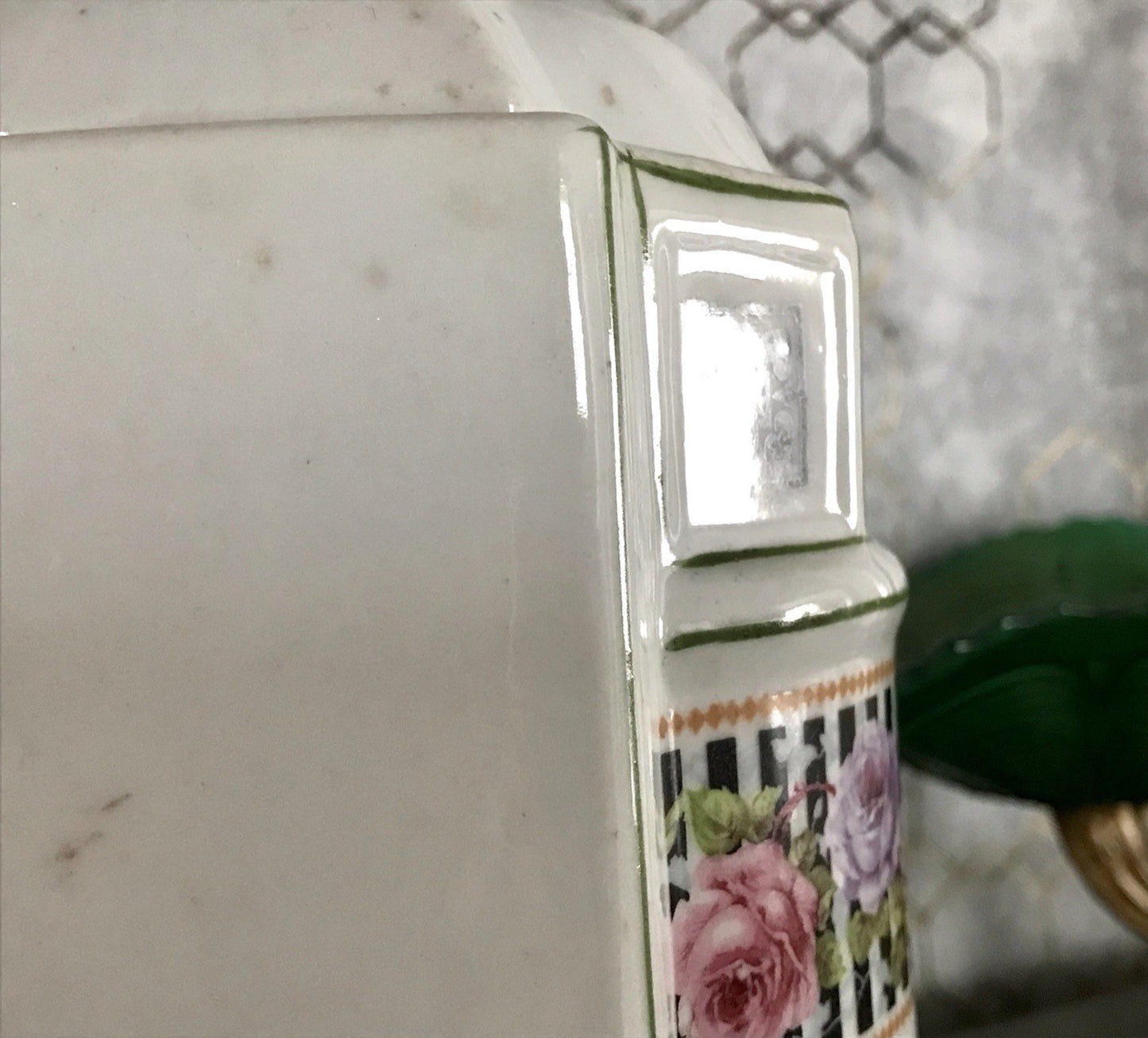 Antik Porzellan Dose Vorratsgefäß Vorratsdose Zucker Rosen Jugendstil Art Déco