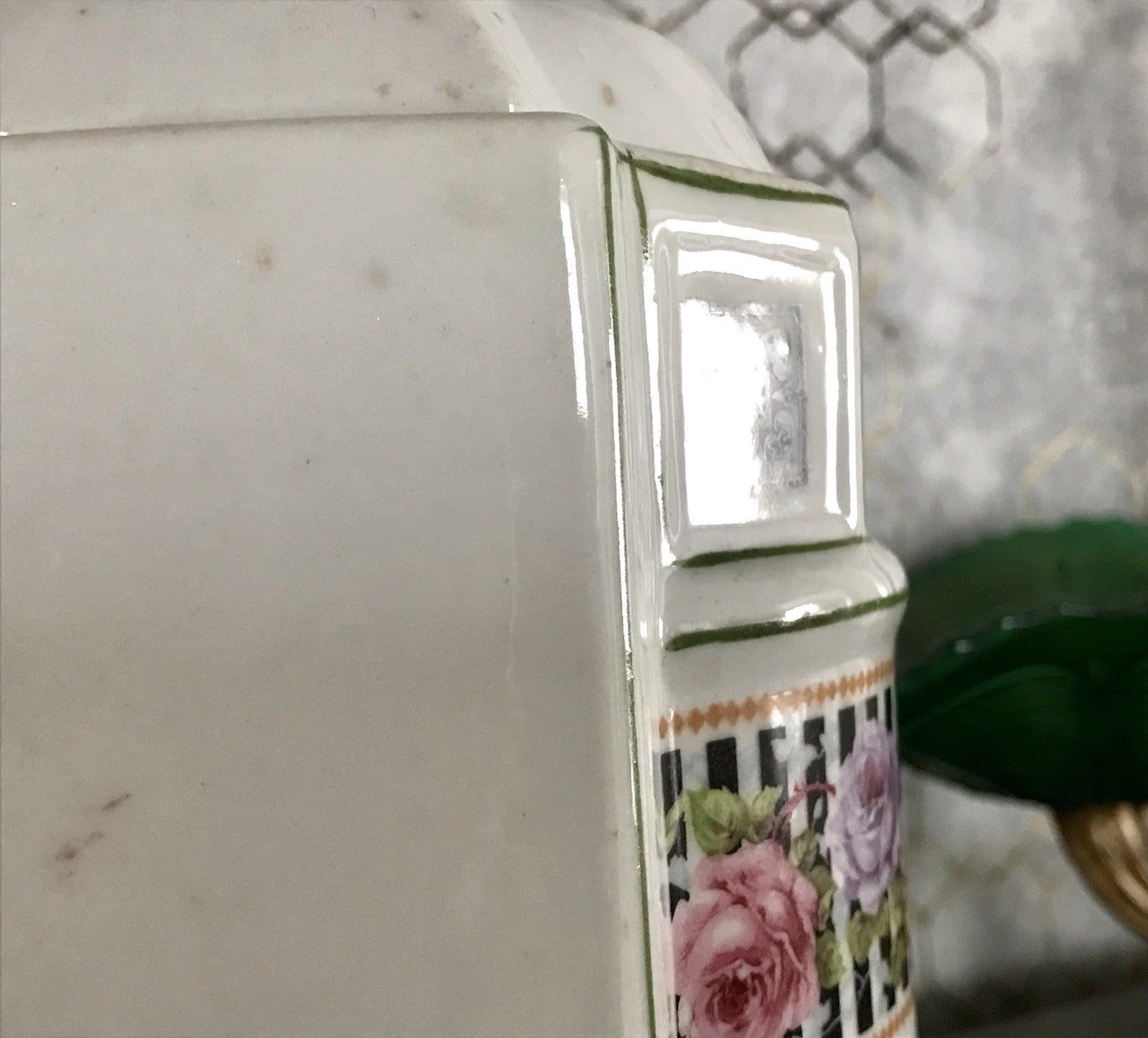 Antik Porzellan Dose Vorratsgefäß Vorratsdose Zucker Rosen Jugendstil Art Déco