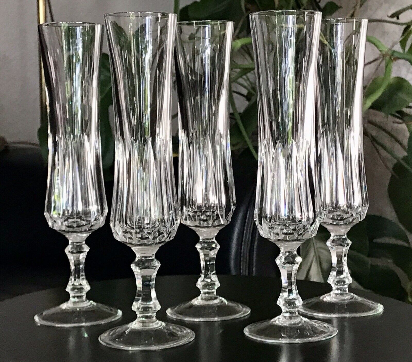 Vintage 5 EDEL Champagner Sektflöten Sektgläser Glas Kristallglas