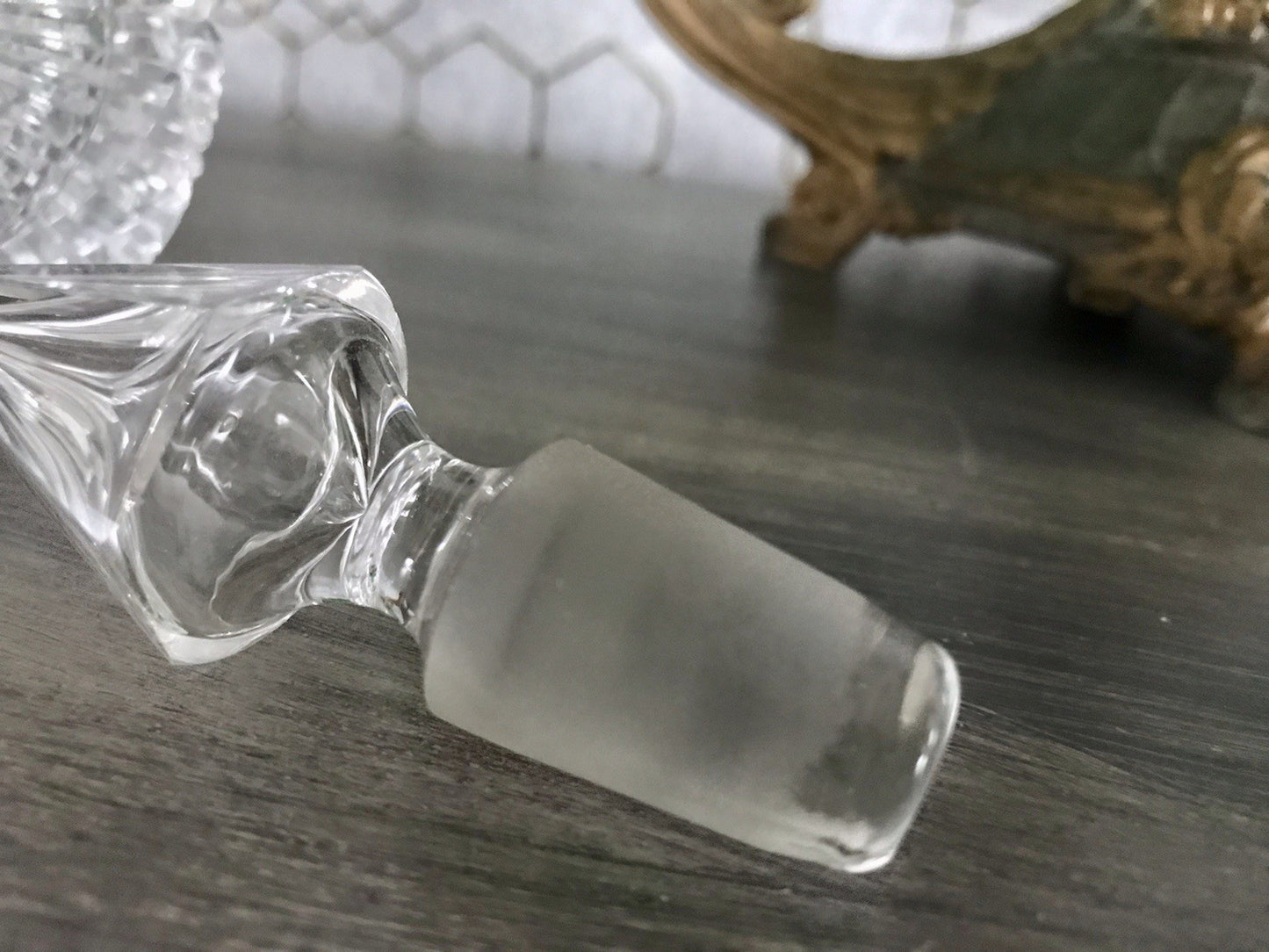 Antik Baccarat? Glaskaraffe Karaffe Kristallglas wundervoll Bleikristall Edel