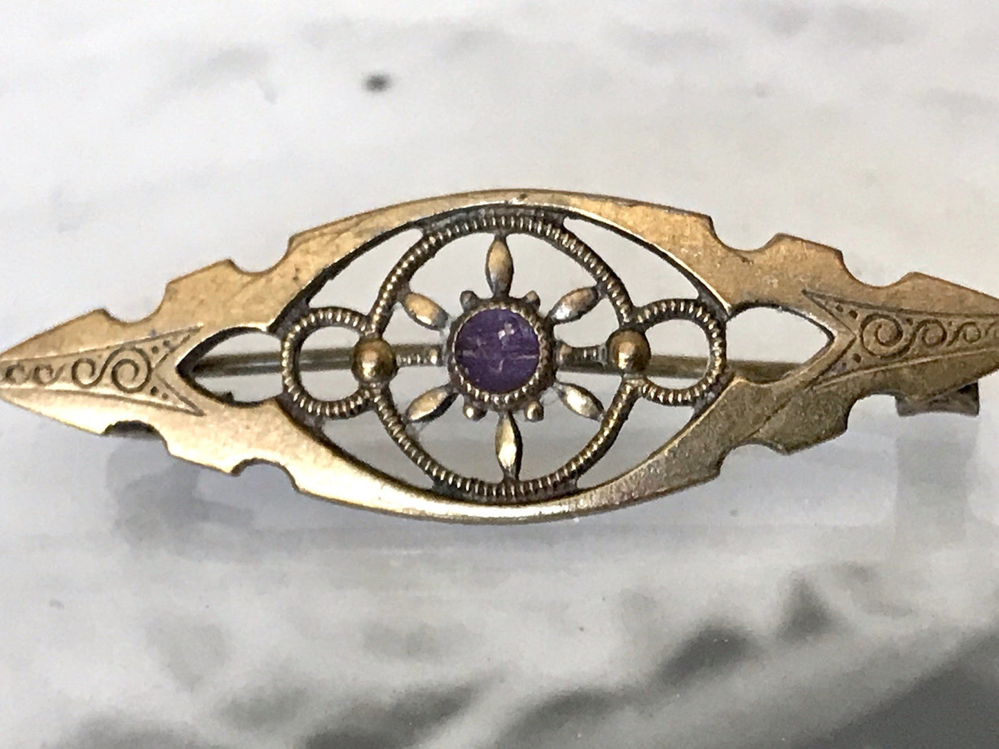 Antik purer Jugendstil Brosche Kettenanhänger ? Anhänger goldfarben