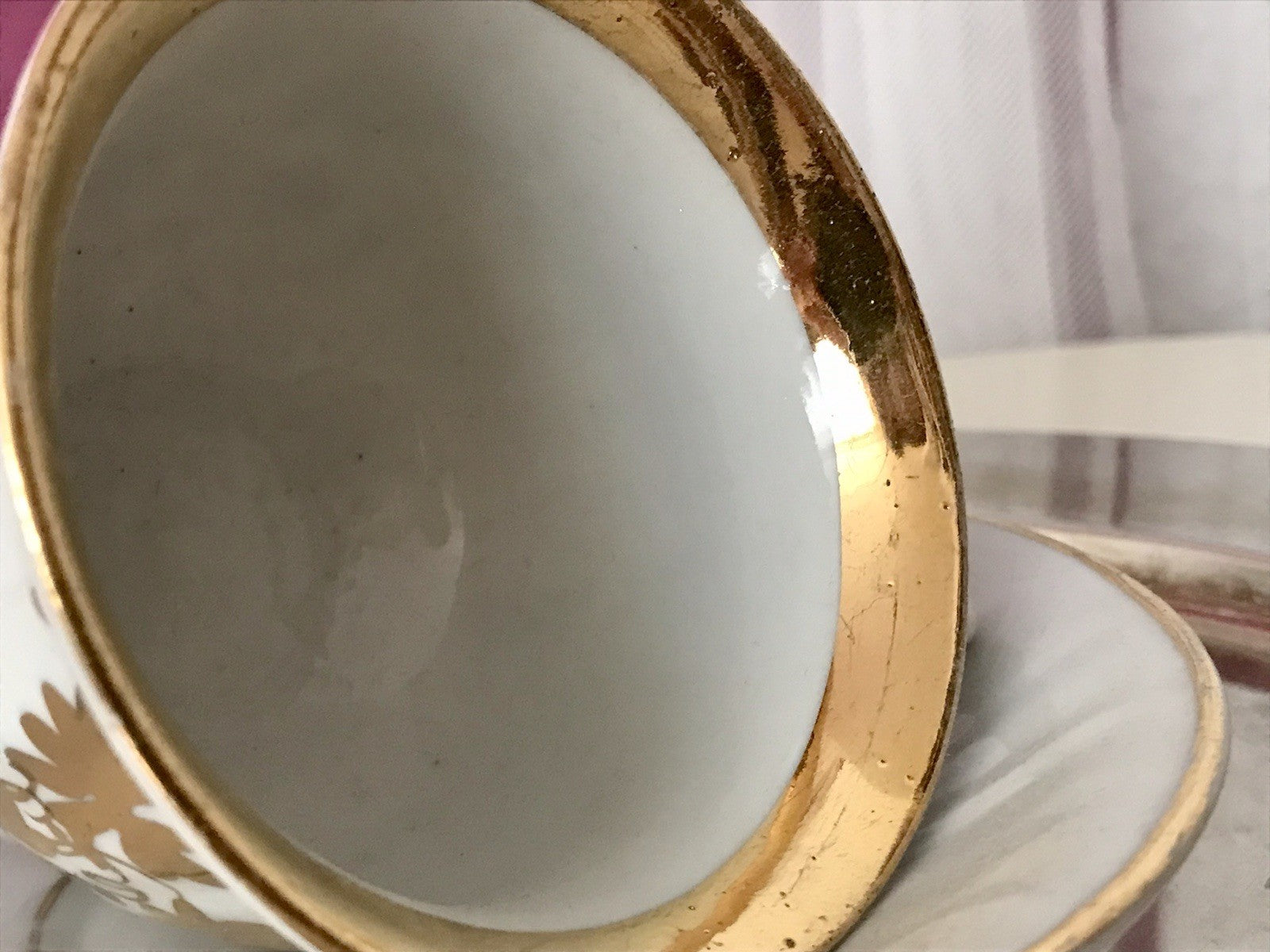 Antik Porzellan Andenken Becher Gedeck Sammeltasse Tasse „Zur Erinnerung“