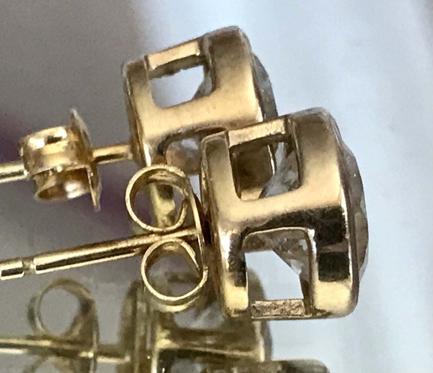 Ohrringe Ohrstecker DAMEN Silber vergoldet gold Bergkristall? Einschlüsse