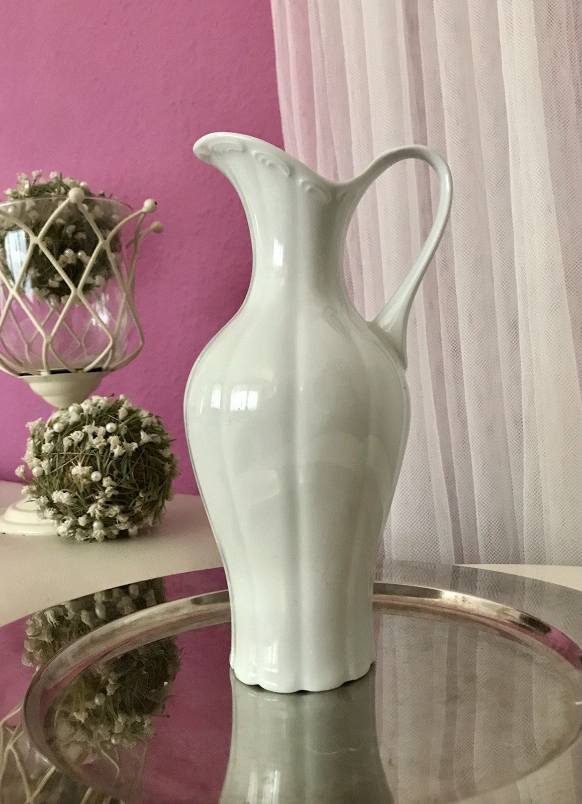 Vintage 60er Porzellan Vase KPM Bavaria weiß