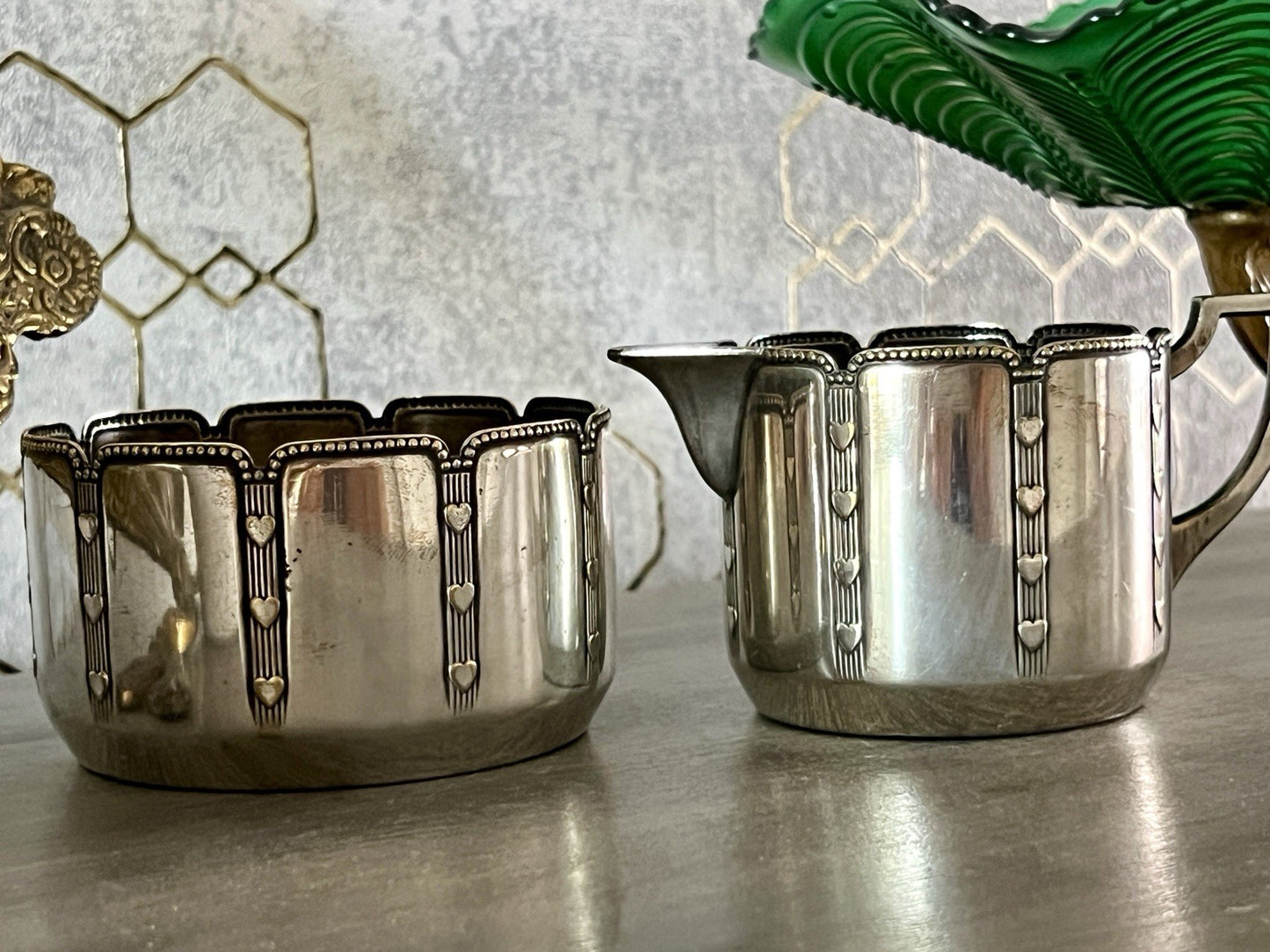 Antik WMF Jugendstil Kaffee Kernstück: Zuckerdose Rahmgießer
