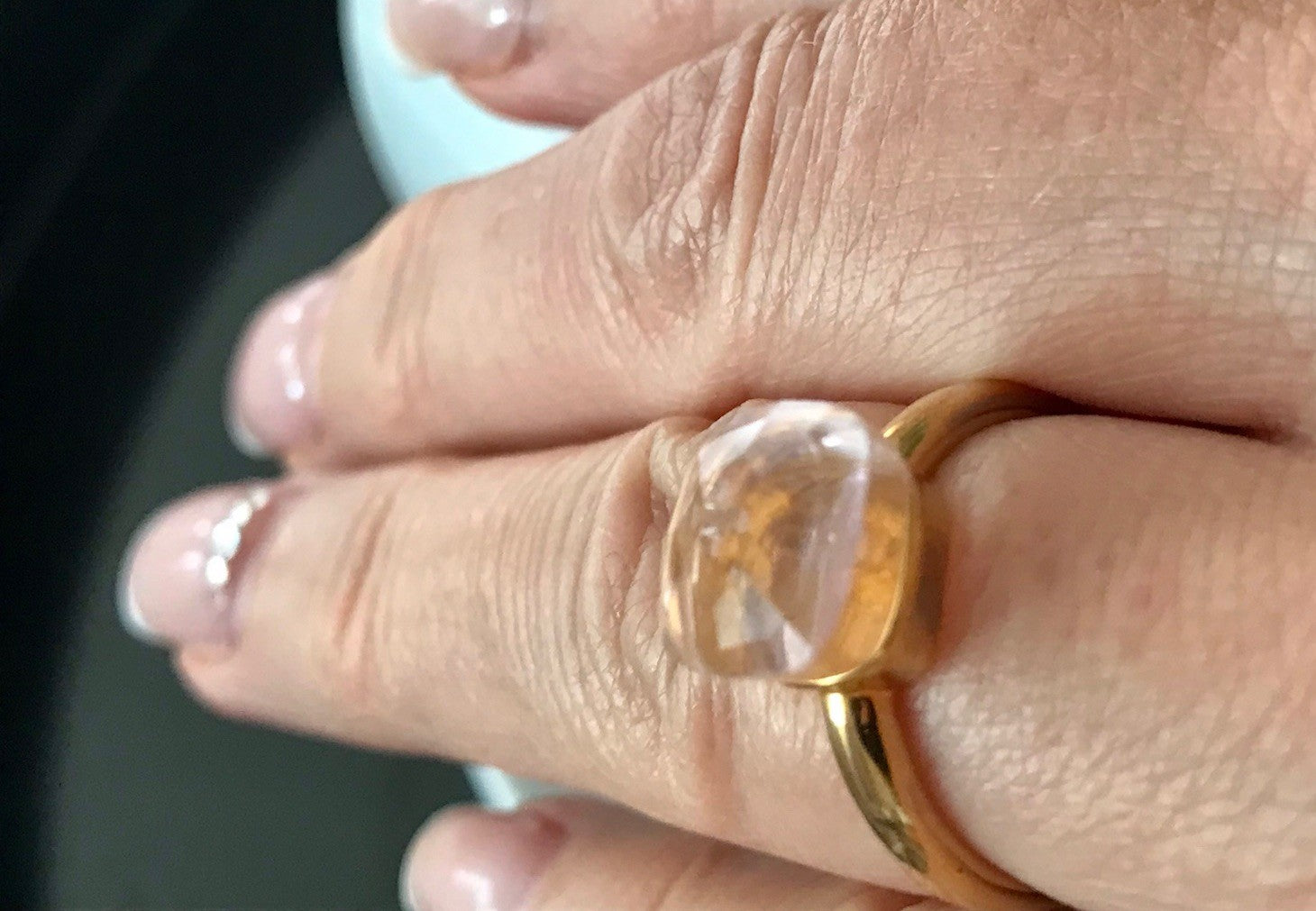 Vintage alt Damen Ring rosa Stein Silber 925 Gr.54 Rubbelit? vergoldet