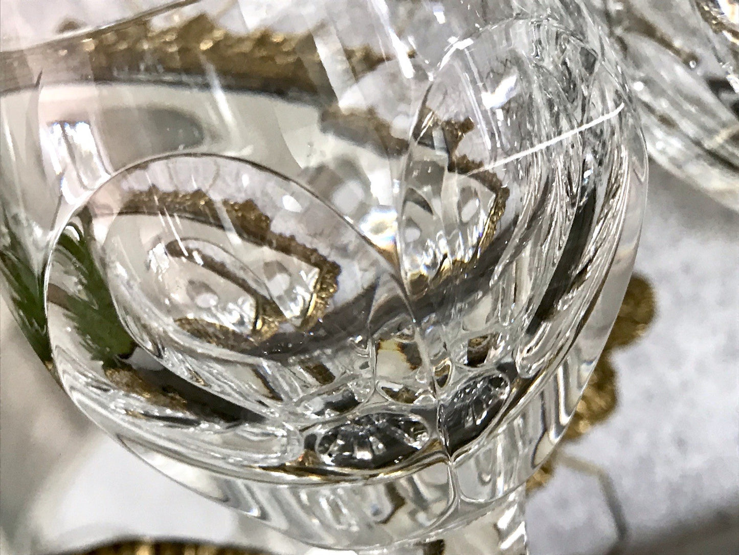 Vintage Edel 5x Weingläser Gläser Kristallglas Bleikristall