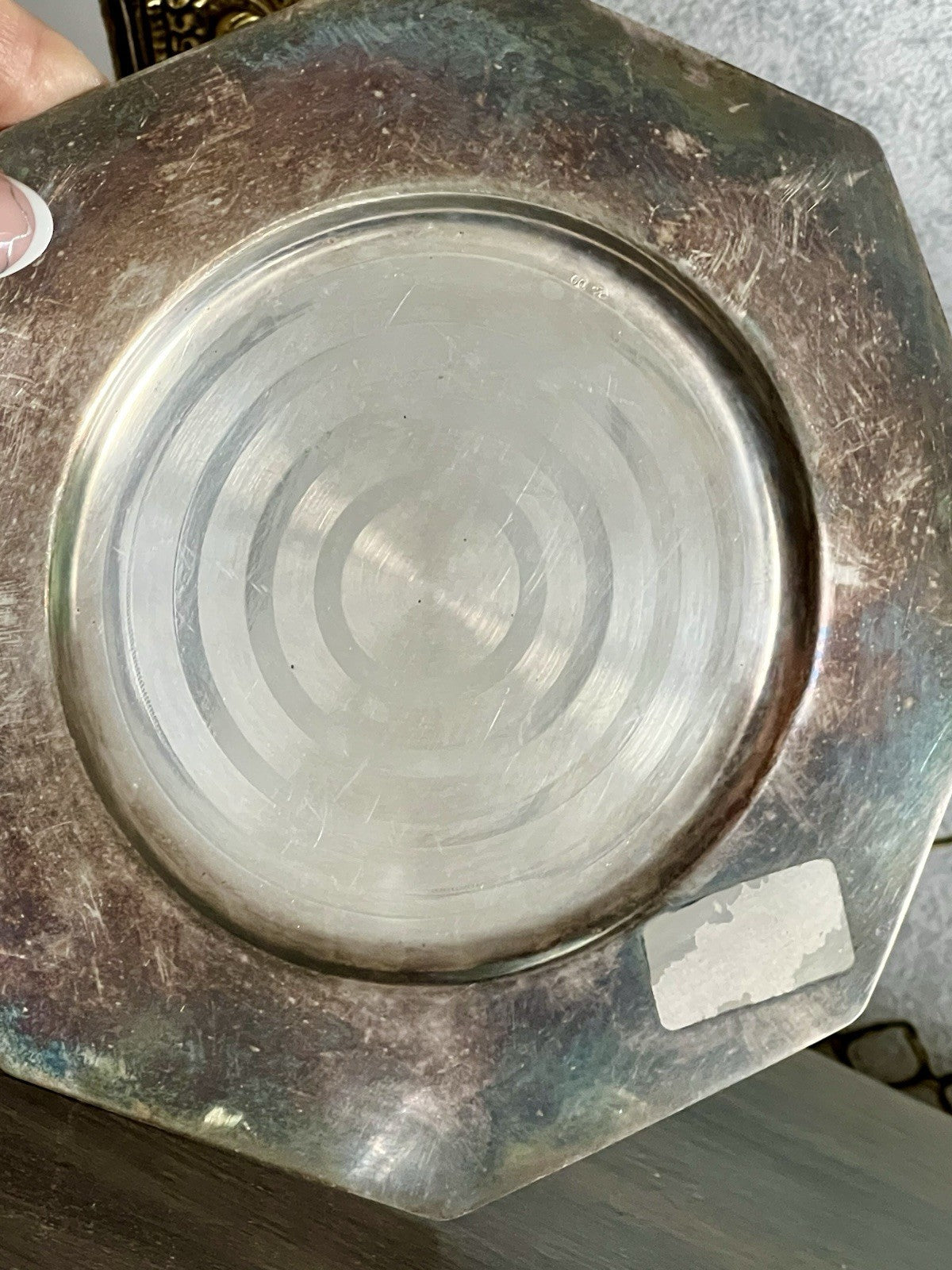 Antik WMF Art Déco Butterdose Dose versilbert Deckeldose Glaseinsatz geschliffen
