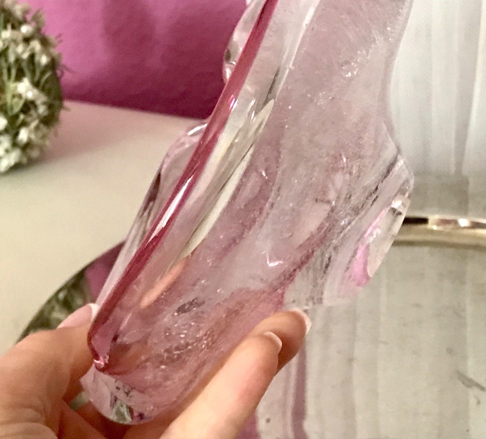 Murano 60er 70er Jahre Schale Glas rosa rot So Schön! Schaum Luftblasen