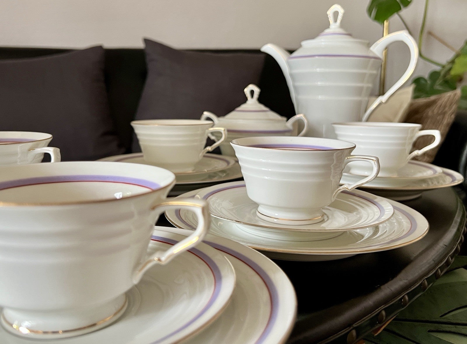 Antik Art Déco Porzellan Kaffeeservice Service 5 Personen Eschenbach